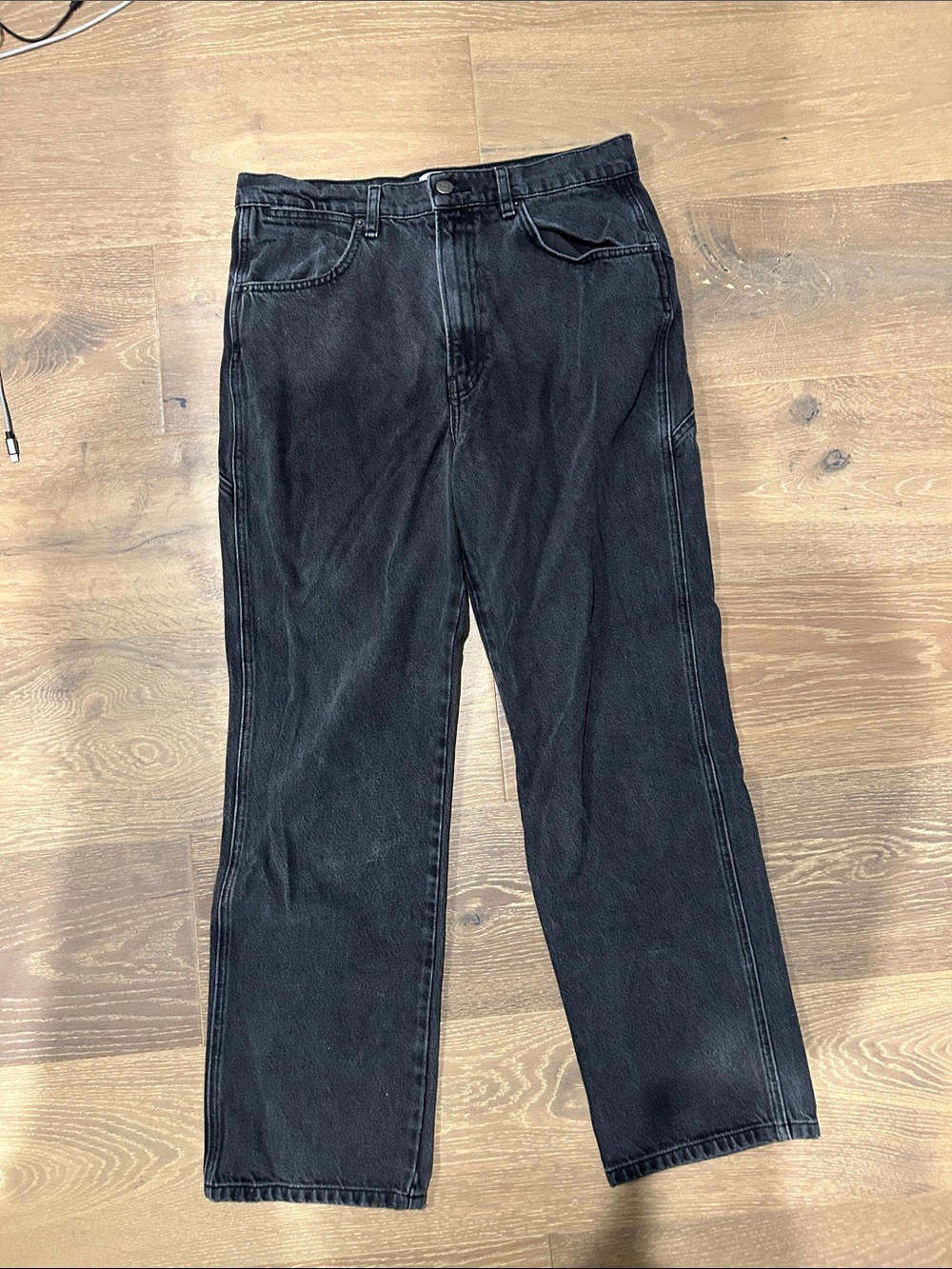 Reformation Star Black Straight-Leg Jeans